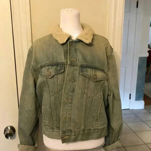 BDG jean jacket with fur collar.